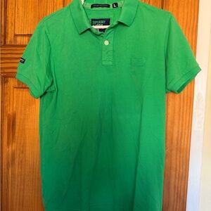 Superdry Men's Bright Green Pique Polo Shirt